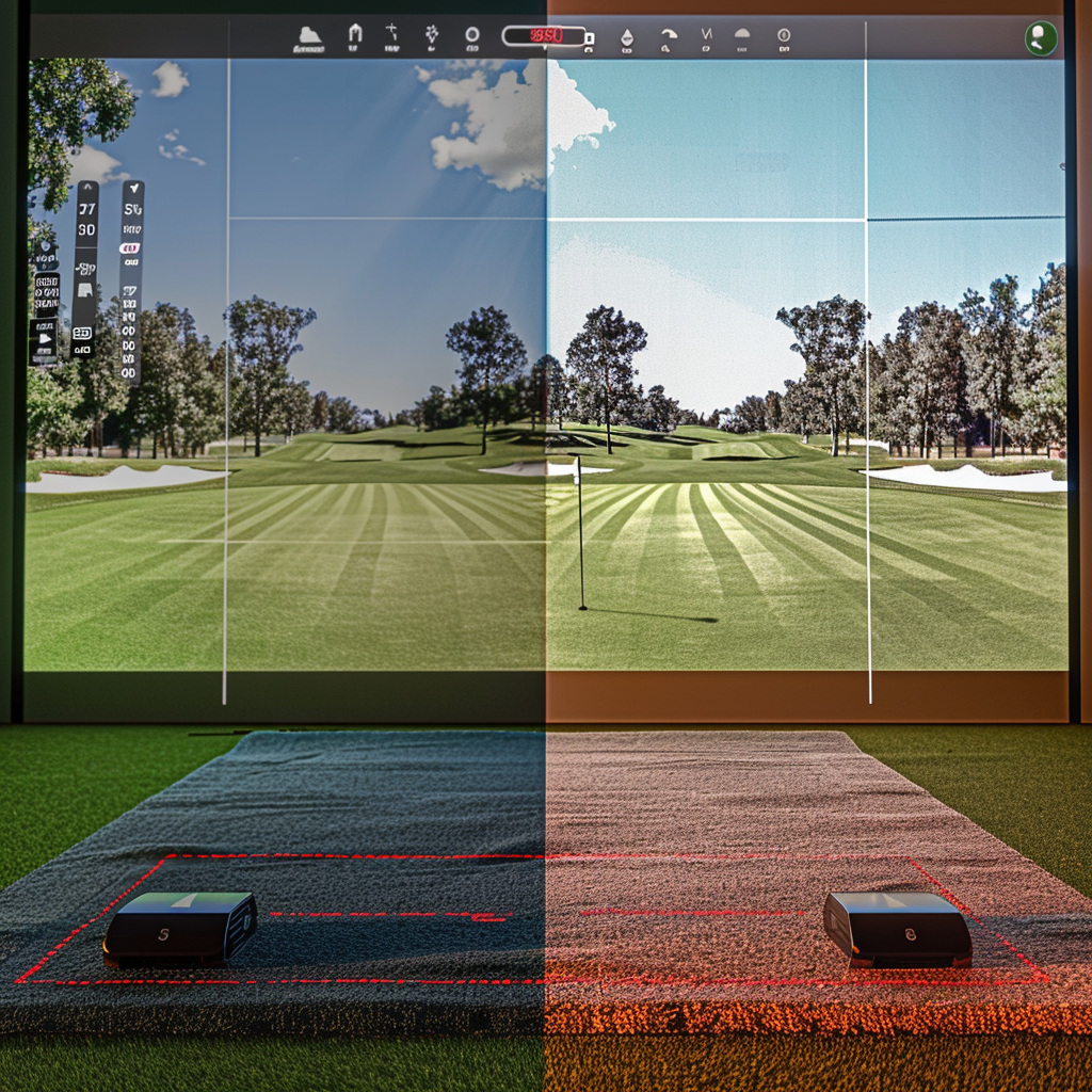 FlightScope Mevo+ vs Garmin Approach R10 radar launch monitors side-by-side.