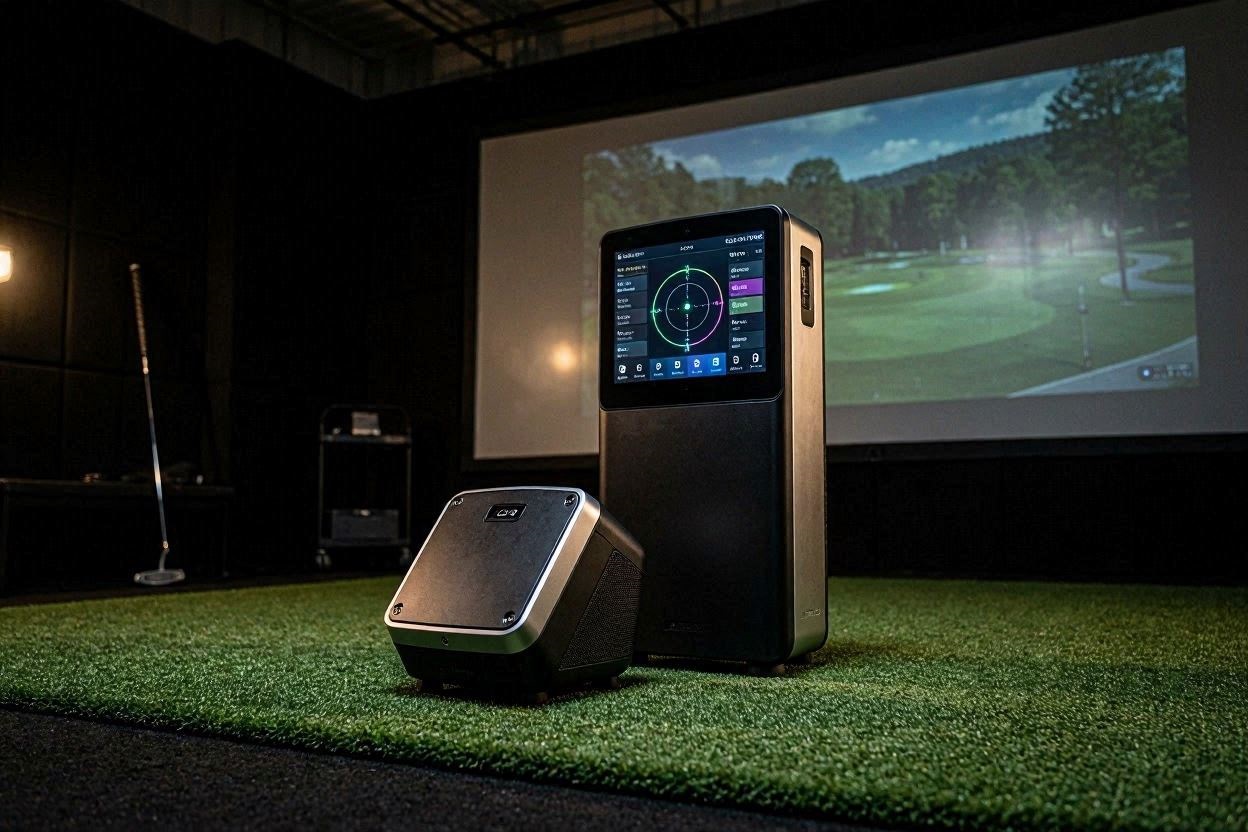 Technical comparison of the GC3 or Garmin R50 launch monitors on artificial turf.